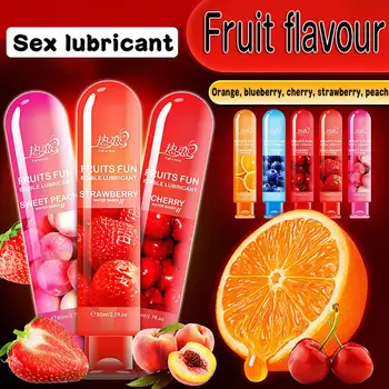 80 ml de Frutas Sabor Sexo Lubrificante Orgasmo Massagem Corporal Óleo Lubrificante Anal Lubrificantes à Base de Água do Óleo do Sexo para Casais Adultos de Produtos