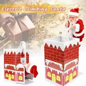1pc Presente Elétrica Papai Noel Multifuncional Festa de Brinquedo Escalada Noel de Loja Chaminé Para o Natal de Abastecimento de Santa Crianças O4T3
