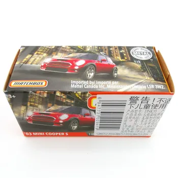 03 MINI COOPER S Carros Matchbox 1:64 Carro de Metal Fundido de Liga de um Modelo de Carro de Brinquedo Veículos