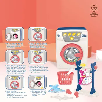As Crianças Fingem Jogar Máquina De Lavar Roupa Conjunto De Simulação Eléctrica Pequenos Electrodomésticos De Limpeza, Brinquedos De Presente Para 3+ De Aprendizagem De Crianças De Habilidade