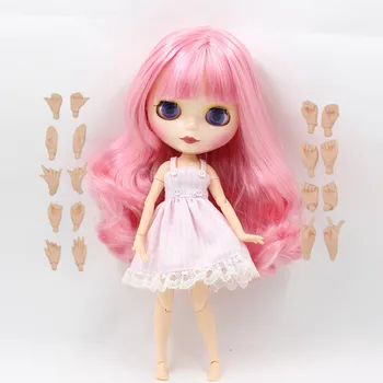 GELADO DBS Blyth Boneca 1/6 bjd brinquedo Rosa mistura de cabelos brancos conjunta corpo 30cm articulada boneca de brinquedo
