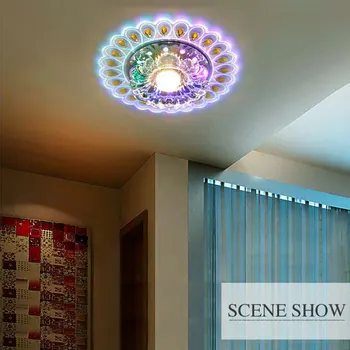 Moderno, LED Luz de Teto de Cristal Circular Mini Colorido Lâmpada do Teto Luminarias Rotunda de Luz Para a Sala de Corredor Corredor