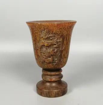 Naturais chineses antigos mão carving (chifre de rinoceronte copa ornamentos coleção
