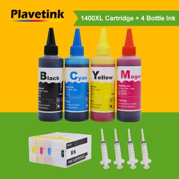 Plavetink 4 Cores de Tinta Recarregável Kit+ PGI1400 XL Compatível Cartucho de Tinta Para Canon PGI-1400 MAXIFY MB2040 MB2140 MB2340 MB2740