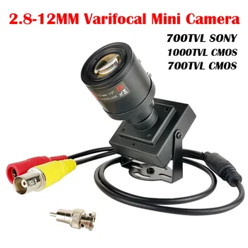 2.8-12mm Ajustável Varifocal Lente do CCD de Sony 700TVL Câmara 1000TVL/700TVL de Segurança do CCTV do CMOS Cor da Caixa de Mini Cam Carro Ultrapassagem