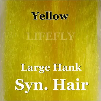 Cor amarela / Grande Hank de Cabelo Sintético, Super Cabelo, Fly Subordinação, Gabarito, Isca de Fazer