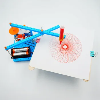 Tecnologia DIY Crianças de Montagem Manual de Material de BRICOLAGE Pequena Invenção da Máquina de Desenho Automático da Máquina de Desenho do Modelo de Brinquedo