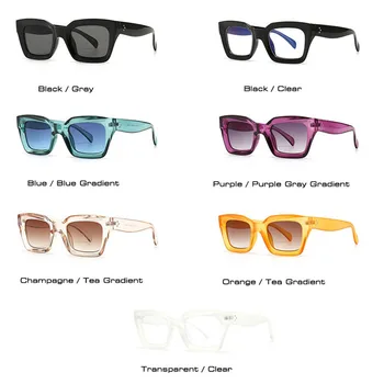 SHAUNA Rebites de Moda Praça Óculos de sol das Mulheres da Marca do Designer Retrô Azul Roxo Óculos Homens Gradiente de Óculos de Sol com Tons UV400