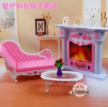 Barbie fogão Boneca Acessórios Móveis Tabela lareira, sofá Sonho de mobiliário de Cozinha Utensílios de cozinha Armário Fogões da Casa do Jogo