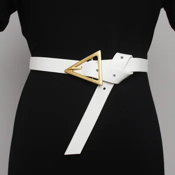 Vintage de Couro Pu Longo Cintos para Mulheres coreano Roupa Casual Cinto Mulheres a Moda Cintura Alta Blazers Correia Decorações