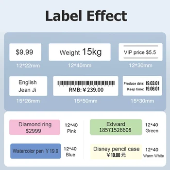 Niimbot D11 Térmica de etiquetas de Papel de Supermercado Preço de Etiqueta adesiva Impermeável, Anti-Óleo Puro de Cor Resistente Etiquetas