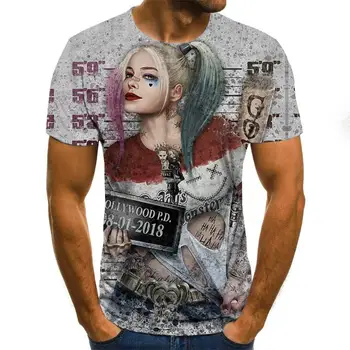 2020 Mens horror T-shirts da Moda Verão masculina de Manga Curta T-shirt Casual 3D Zombie Impressão Rock Camiseta Para o Homem Completo Impresso