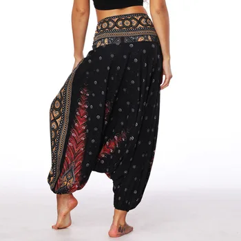 Harém Hippie Calças para as Mulheres do Yoga Floral Boho o Gênio de Aladdin Roupas