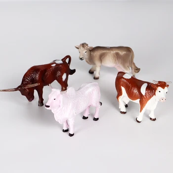 Oenux Animais de Fazenda de Leite de Vaca Simulação de Aves Bovinos Bezerro de Touro, BOI Figuras de Ação Pvc Linda Modelo em Miniatura de Brinquedo Dom Crianças