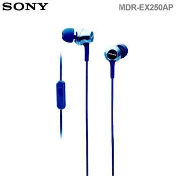 Original SONY MDR-EX250AP da Em-Orelha Fones de ouvido de 3,5 mm Fones de ouvido com Fio Música Smart Fone de ouvido Fone de ouvido de Telefone Mãos-livres com Microfone