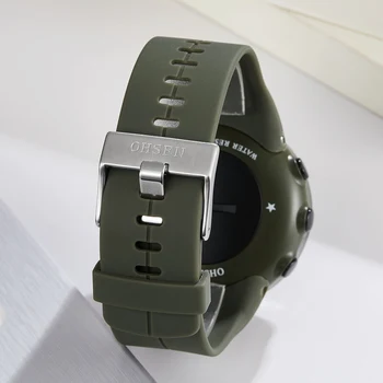 2019 OHSEN Moda LCD Digital Homens relógio de Pulso 50M à prova d'água Exército GreenOutdoor Esportes Lado masculino Relógios relógio masculino