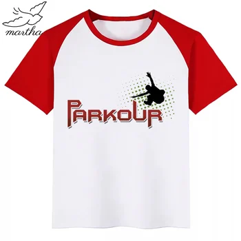 Evolução do Parkour Nasceu Para Saltar Estilo de Verão Engraçado linda Garota Tops da Moda Streetwear Harajuku Menino de Camiseta Garoto de Rua T-Shirt