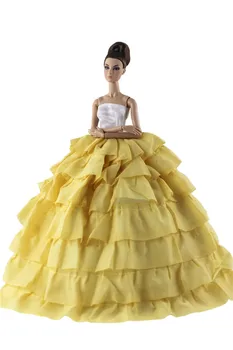 2021 Nova Camada Amarela Vestido de Roupa de Terno Conjuntos para a Barbie BJD FR SD Roupas de Boneca dramatização Acessórios Brinquedos para a Menina