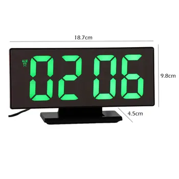 Espelho de LED Relógio Despertador Digital Repetir Tabela de Despertar Relógio de Luz Eletrônicos Grande Tempo de Exibição da Temperatura da Decoração da Casa do Relógio