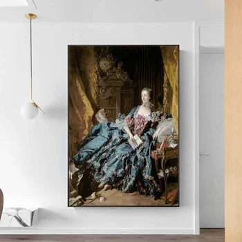 Retrato de Madame De Pompadour Por François Boucher de Arte Famosas Pinturas na Parede de Arte Cartazes e Estampas Clássicas Imagens