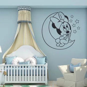 De Disney do Rato de Minnie do Bebê Bonito dos desenhos animados de autocolantes de Parede de Vinil Adesivo Personalizado Cartaz adesivos de parede para quartos de crianças