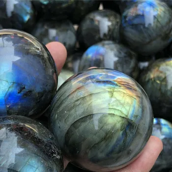 1pc Natural do arco-íris labradorite esfera 45mm+ quartzo bola de cristal gem cura
