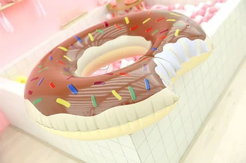 1 Peça Linda Donut Forma Inflável de PVC Anel de Natação de Piscina Flutuante Colchão de Ar Para a Água Divertido Brinquedo de Adultos, crianças, Crianças Menina