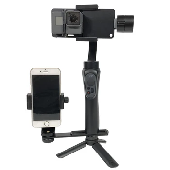 Para GoPro 7 6 5 4 3+ SJCAM Adaptador de telefone/Clip/Mini Tripé/Suporte para Zhiyun Suave Q 3 DJI Osmo Móvel 2 Feiyu G5 Cardan Monte