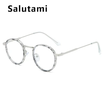 TR90 liga rodada de impressão mulheres de óculos de lente clara Anti-azul de Protecção contra a luz dos homens óculos retro computador de óculos de proteção óculos