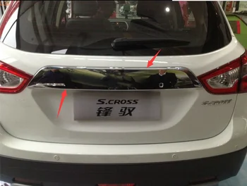 Para Suzuki S-CROSS-2017 de Alta qualidade ABS Cromado Traseiro porta tronco faixa Decorativa porta Traseira faixa Decorativa estilo Carro