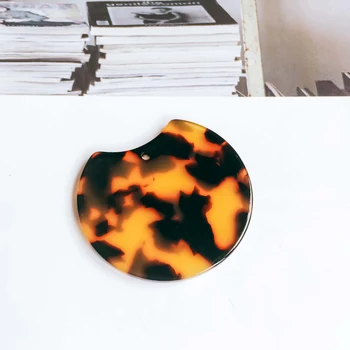 Forma redonda de Resina de Plástico Ácido Acético Esferas de Diy Material do Colar Pingente Eardrop Encantos Jóias Componente 4pcs