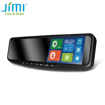JIMI JC600 Espelho do Carro Câmera de Buletooth de Rastreamento GPS Navigator Traço Cam Com o Google Mapa 5 Polegadas Touch Screen Android APP do Carro DVR