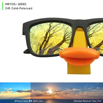 Mryok+ POLARIZADA Resistir a água do mar de Substituição de Lentes para Oakley Big Taco de Óculos de sol a Ouro 24K