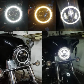 NLpearl LED Farol Lâmpadas de 7 polegadas Rodada Motocicleta Farol de LED Ângulo de Olhos 12V 24V Sinal de volta para Lada Niva Urbana Offroad 4x4