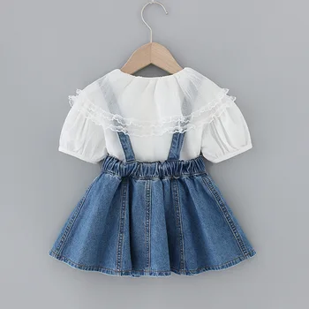 Menina Roupas de Verão Define Infantil Vestuário T-Shirt Dress 2Pcs Bebê roupa para Bebê Recém-nascido Roupa de Menina Crianças Férias de Fantasias