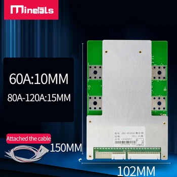 Minerais 15s bms 3.2 V 48v LifePo4 48V 60A 80A 100A 120A PCM proteção de temperatura equilibrada com bateria de lítio módulo bms