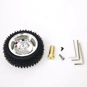 85mm Roda de Borracha + 30mm Prolongado de Metal Acoplamento Diâmetro Interno de 4mm / 5mm / 6mm DIY Para o Smart Robô Chassis do Carro Parte