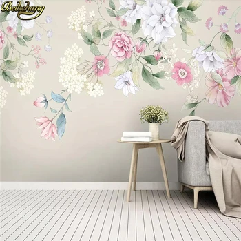 Beibehang Modernos pintados a Mão floral papéis de parede para sala de estar minimalistas PLANO de fundo da foto mural de papel de parede da melhoria home