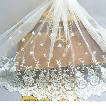 45cm Artesanal DIY Acessórios de Vestuário Bordado Branco do Laço de Cortinas de Tecido, Sofá Guarnição do Laço para o Vestido de Casamento Decoração