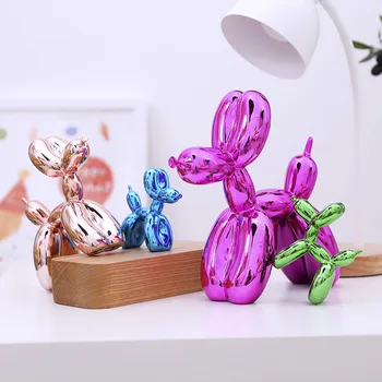 Novo brilhante balão cão estátua de simulação de animais do cão arte da escultura em resina artesanato, decoração acessórios
