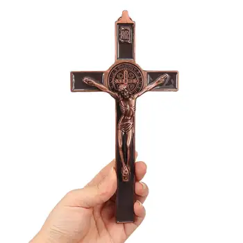 19,5 cm da Igreja Relíquias da Parede um Crucifixo Jesus Cristo No Stand da Cruz Crucifixo de Parede Antigo Lar Capela Decoração