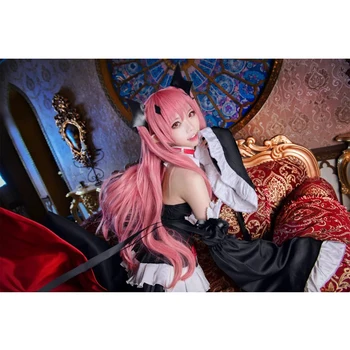 Serafim de final Krul Tepes Anime Cosplay Fantasias Lolita Vestido de Vampiro Uniformes 6 Peças Conjunto Para o Halloween, Carnaval