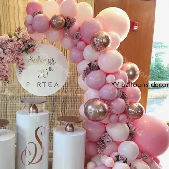 Balões Garland Arco Kit De Macaron Bebê Cor-De-Rosa Pêssego Pastel De Rosa De Ouro, Aniversário, Casamento, Chá De Bebê Decoração De Festa De Aniversário