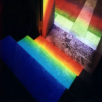 15*15*87cm arco-íris de Óptica de Vidro Triplo Prisma Triangular de Ensino de Física Espectro de Luz