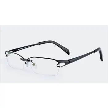 KJDCHD Titânio Puro Metade sem aro de Negócios Óculos de Armação de Óculos da Moda de Miopia Quadro FML