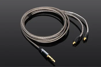 Chapeamento de prata Cabo de Áudio Para o MEE áudio PINNACLE P1 P2 PX M7 Pro FONES de ouvido fones de ouvido