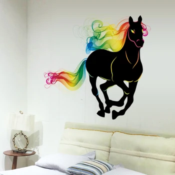 Criativo, Colorido Cavalo de Vinil arte Mural Decalque de Adesivos de Parede, Decoração do Quarto, Decoração de Sala de estar papel de Parede