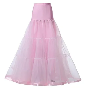 WOWBRIDAL Longa Saia de Babados Crinolina Vintage Casamento Petticoat para Vestidos de Noiva Underskirt Rockabilly Tutu