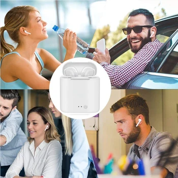 I7s TWS sem Fio Bluetooth 5.0 Fones de ouvido mini Ar Fones de ouvido Fones de ouvido com Microfone Para iphone 6 7 Plus X XR XS Max Samsung S7 S8 S9 +