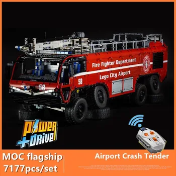 Emblemática de Combate a Incêndio LeGINGlys MOC-4446 Aeroporto de Falha Proposta de Construção de barcos de Blocos de Guindaste Cidade Bombeiro Tijolos de Brinquedos para as Crianças